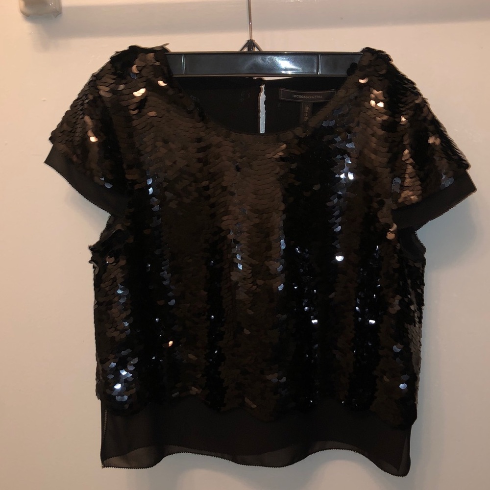 BCBGMaxAzria paillette sequin top